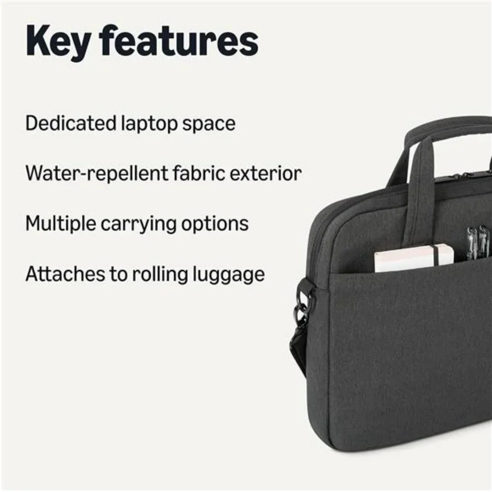 Black laptop bag 15 inch computer messenger bag travel work business shoulder to